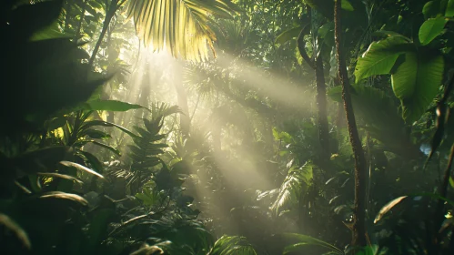 Sunlit Tropical Rainforest Scene