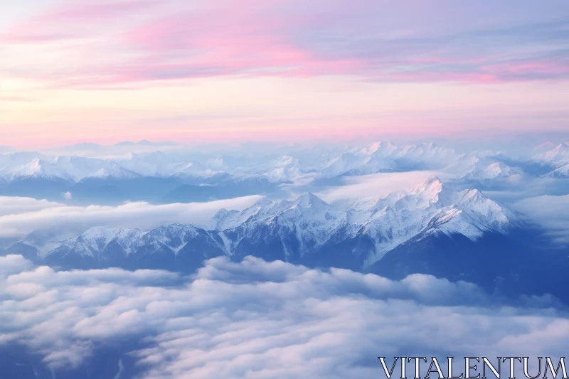 AI ART Snowy Peaks Above the Clouds