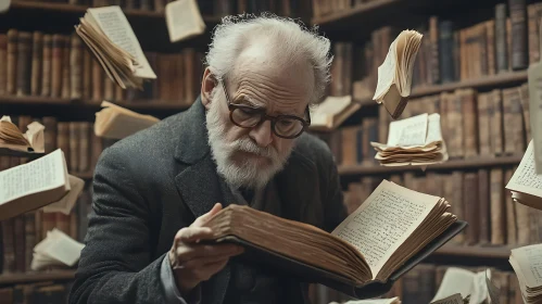 Floating Books in a Library with Reader