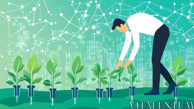 Nurturing Innovation: Plants and Tech AI Image