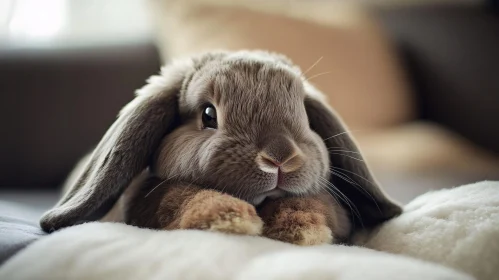 Fluffy Rabbit Close-Up - Charming Animal Portrait