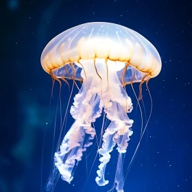 Translucent Jellyfish in Deep Blue Water