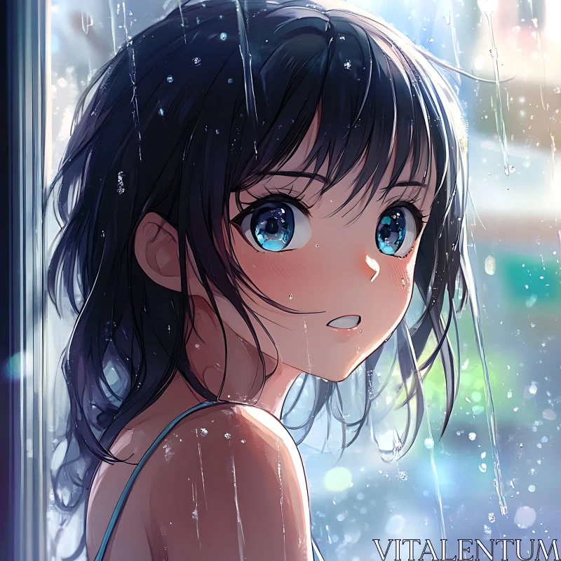 AI ART Rainy Day Anime Portrait