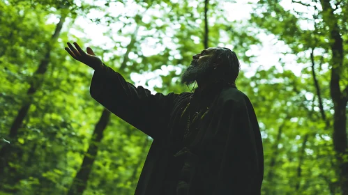 Forest Man Reaching for the Sky