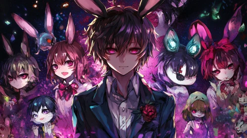 Anime Rabbits with Gothic Vibes