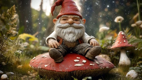 Forest Gnome on Toadstool