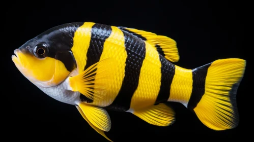 Yellow and Black Butterflyfish: A Fusion of Traditional and Baroque Art Influence