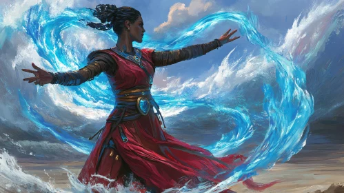 Mystical Water Bender Illustration