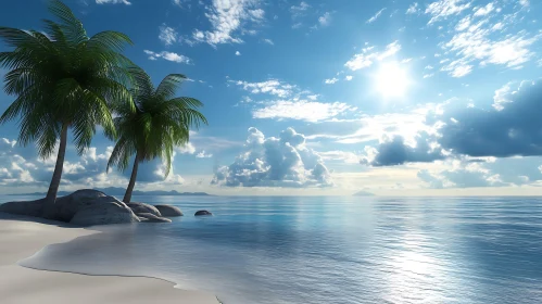 Seaside Serenity: Palm Trees and Ocean View