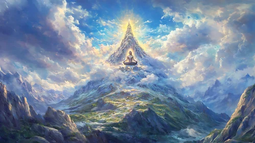 Serenity on High: Mountain Meditation Art