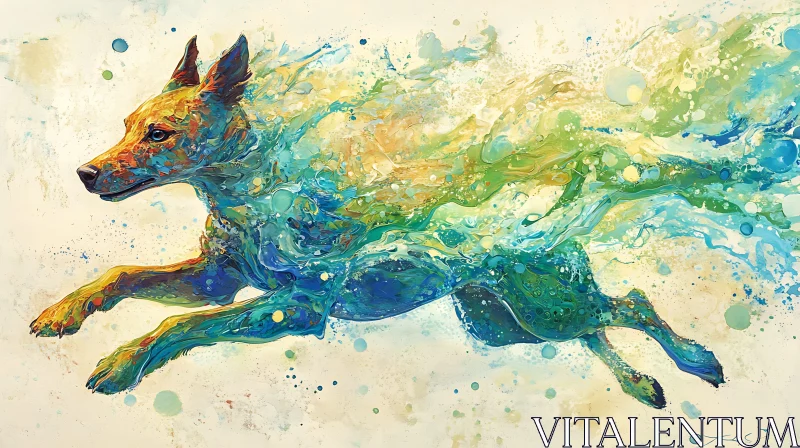 Vibrant Abstract Dog Art AI Image