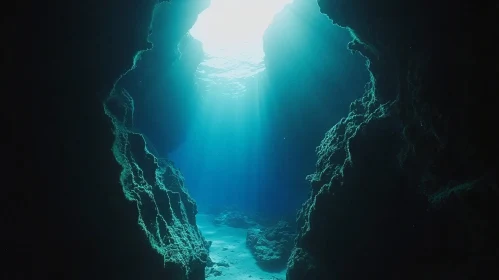 Ocean Cave with Sunlight