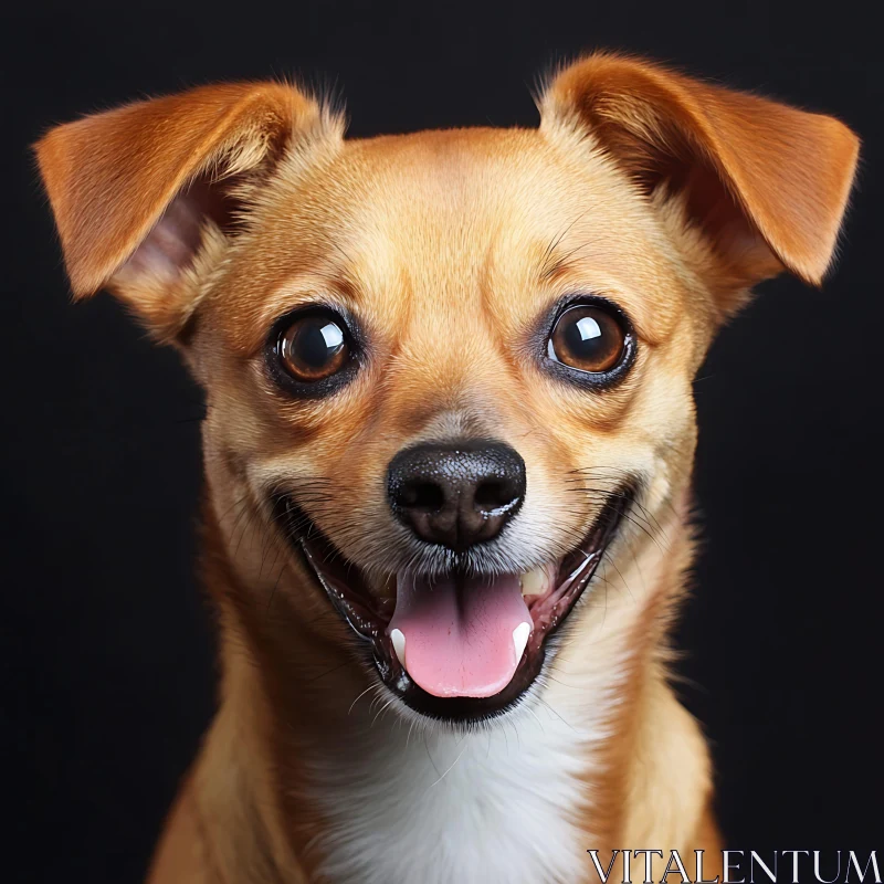 Joyful Cute Dog Close-Up AI Image