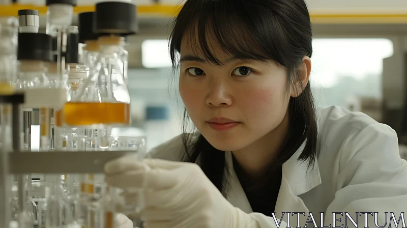 Asian Scientist Conducting Experiment AI Image