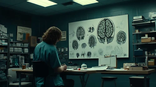 Brain Diagram Study in Medical Office