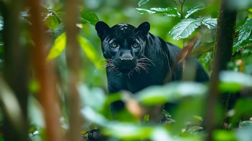 Panther Among Greenery