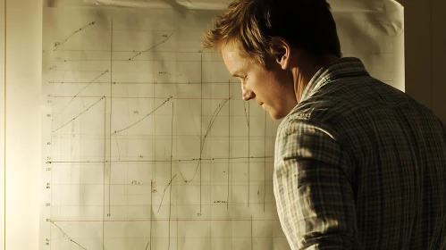 Man Analyzing Graphs