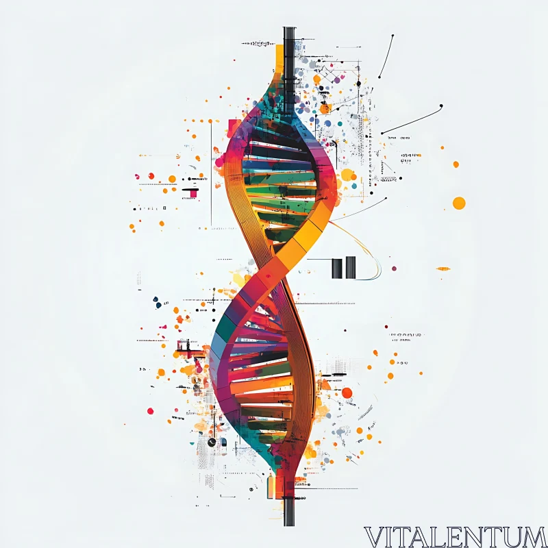 Colorful DNA Helix AI Image