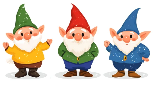 Colorful Cartoon Gnomes