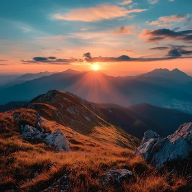 Sunset Over Mountain Peaks