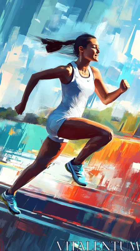 Energetic Athleticism in Abstract Art AI Image