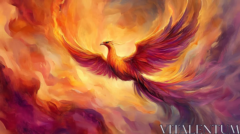 AI ART Phoenix Rising From The Ashes Artwork