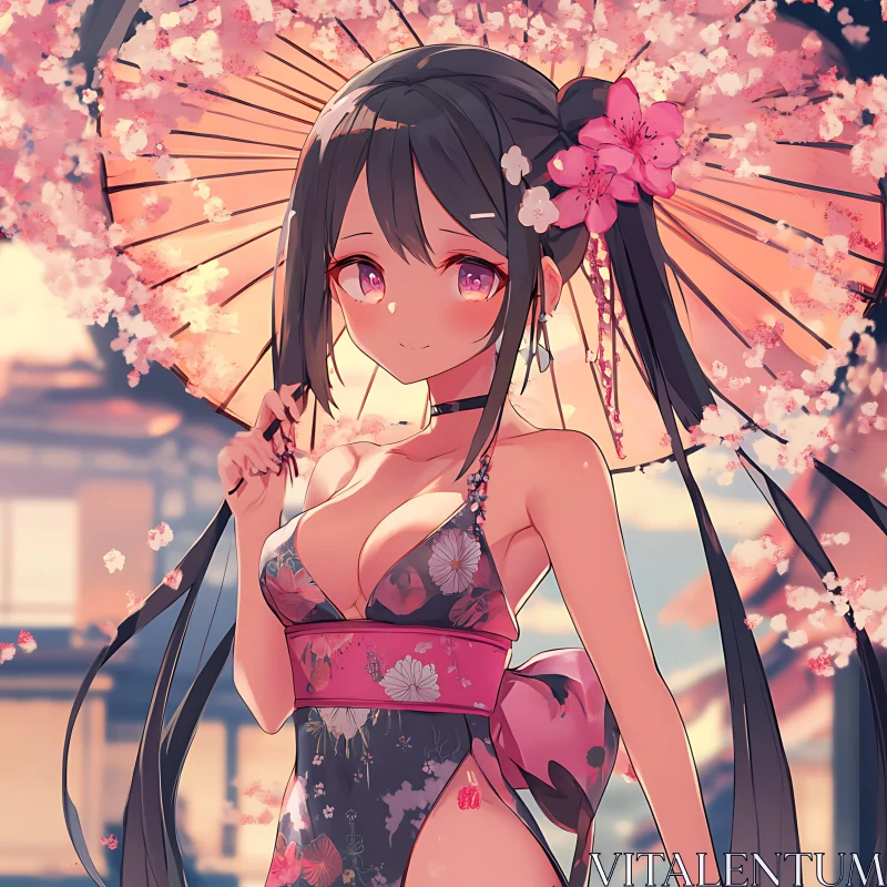 AI ART Cherry Blossom Anime Girl