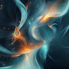 Fluid Abstract Design with Teal and Orange