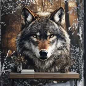 Wolf in Snowy Woods