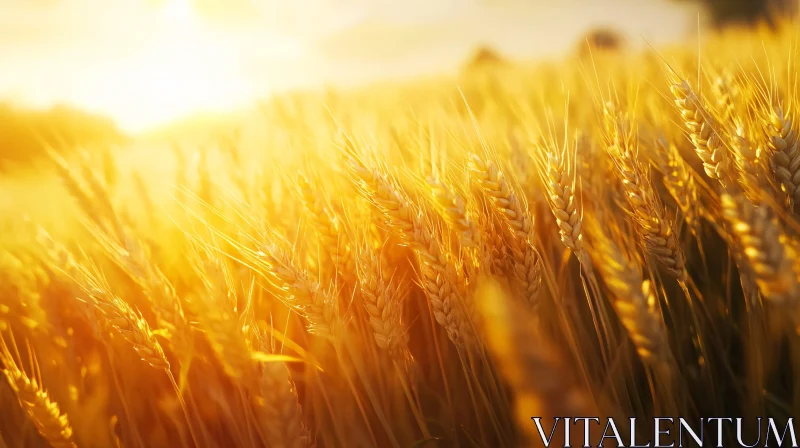 Sunlit Wheat Field AI Image