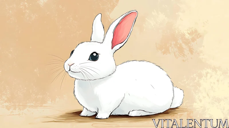 Cute Bunny Art Print AI Image