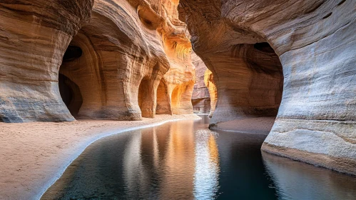 Breathtaking Sandstone Canyon and River Scene