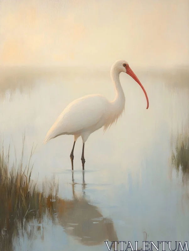 AI ART Graceful Bird in Tranquil Waters