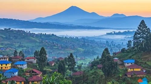 Tranquil Mountain Village View