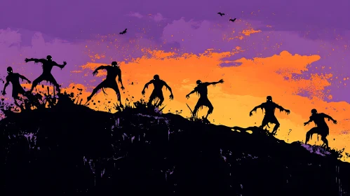 Silhouette Zombies on Hill