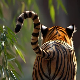 Striking Tiger Tail Close-Up