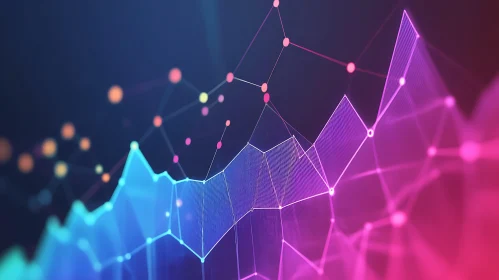 Interconnected Data Points Abstract Art