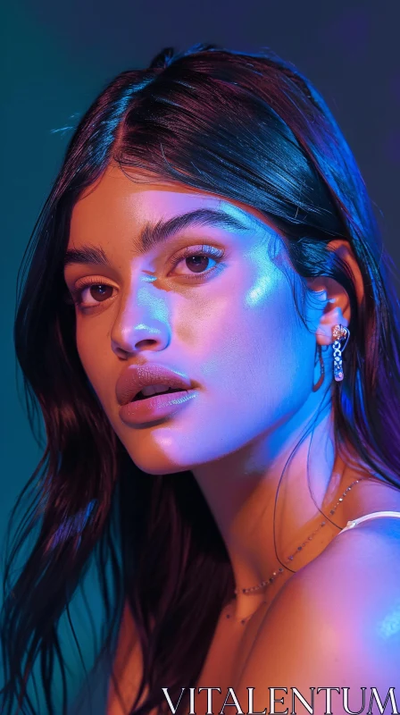 Kylie Jenner in Colorful Lighting AI Image