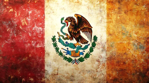 Distressed Mexican National Symbol Art