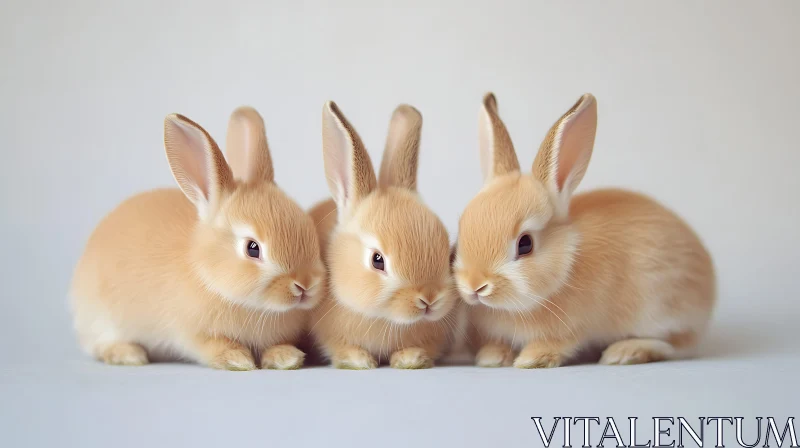 AI ART Fluffy Trio: Adorable Rabbits Portrait