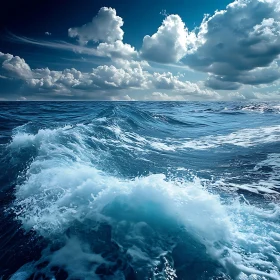 Seascape with Waves and Clouds