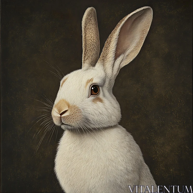 White Rabbit in Dark Ambiance AI Image