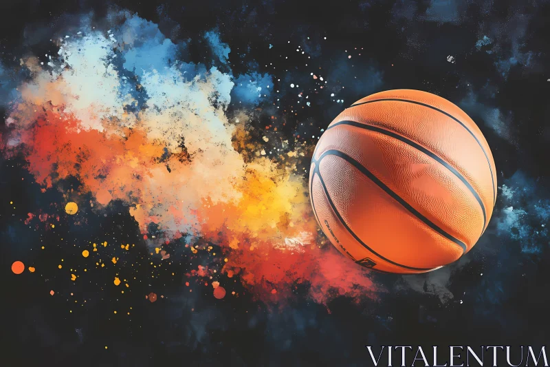 Vibrant Abstract Basketball Art AI Generated Image AI Image