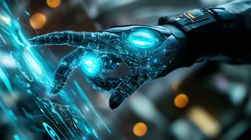 Advanced Tech Cyborg Hand Connection