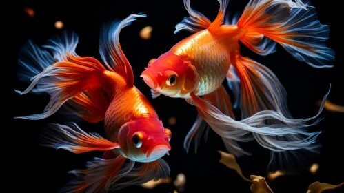 Elegant Fish Swimming in Intense Light - Artistic Photo