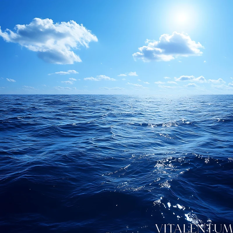 Calm Ocean Scenery AI Image