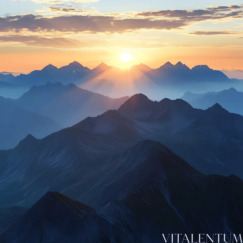 Mountains at Dawn AI Image