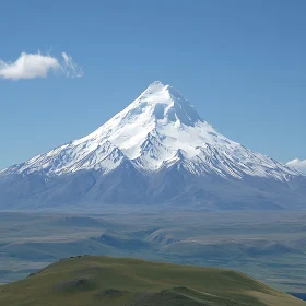 Grand Mountain Landscape with Green Hills