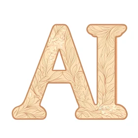 Elegant Floral AI Letters on White