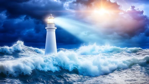 Beacon of Hope: Lighthouse in a Storm